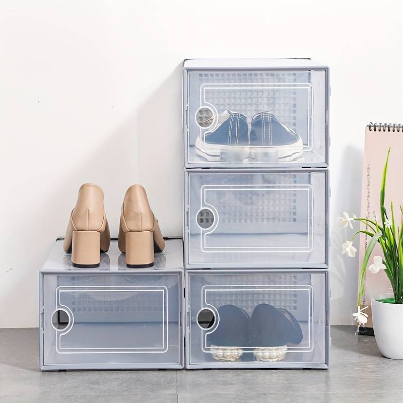 1pc Plastic Dustproof Shoes Rack